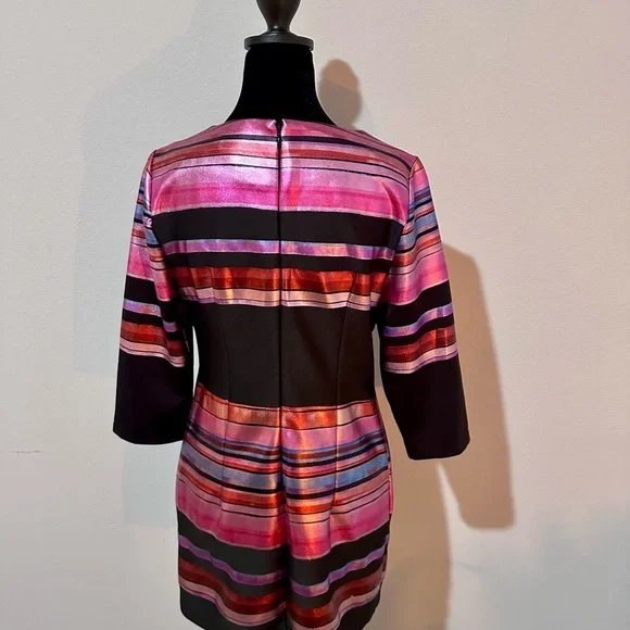 Vintage Striped Multicolor Dress 8 (retro, 80s, party) - Picture 2 of 6